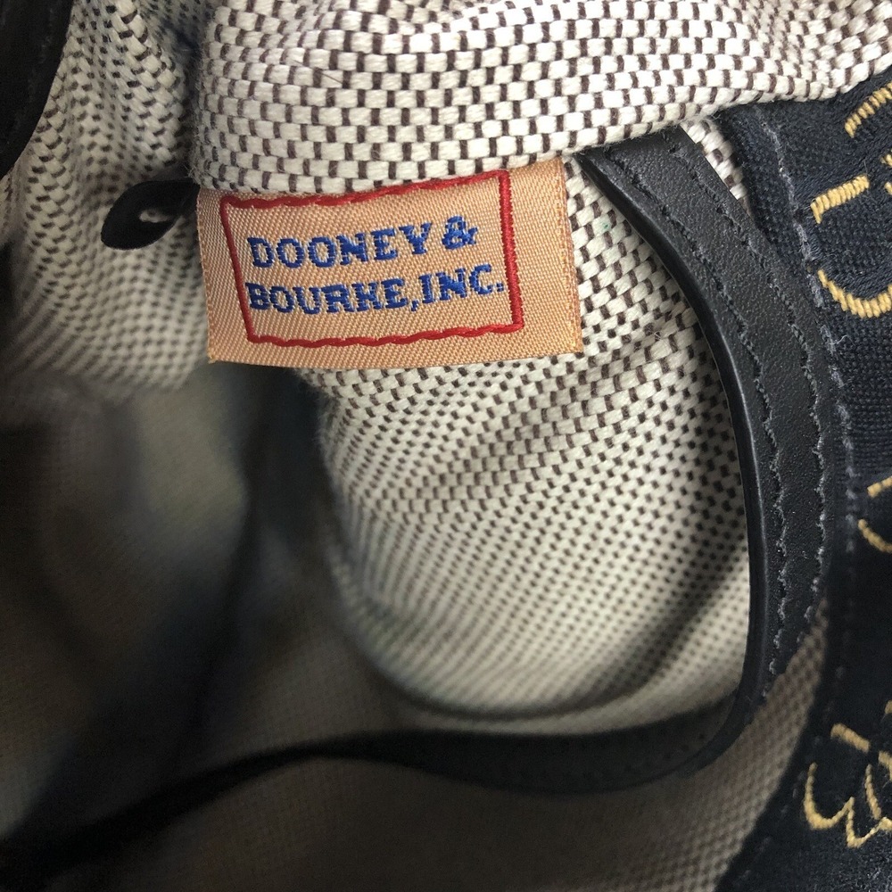 DOONEY & BOURKE Shadow Signature Shoulder Hand Bag Black Gold removable strap - Picture 14 of 16